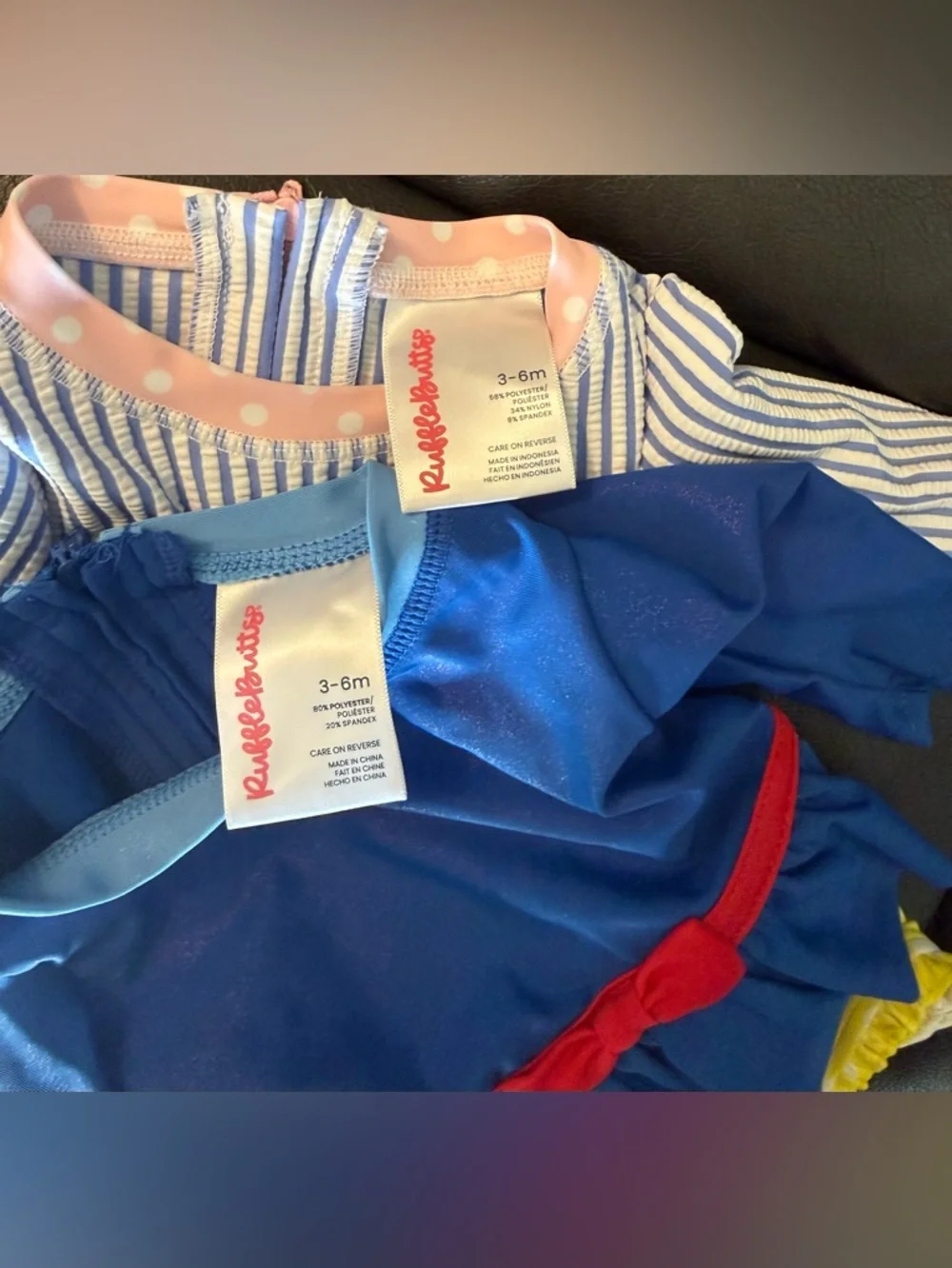 Lot of 2 Baby Girls Rufflebutts Bathing Suits Size: 3-6 Mos.